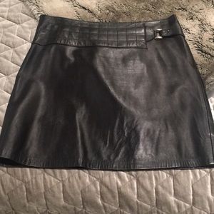 Genuine Black Leather Skirt